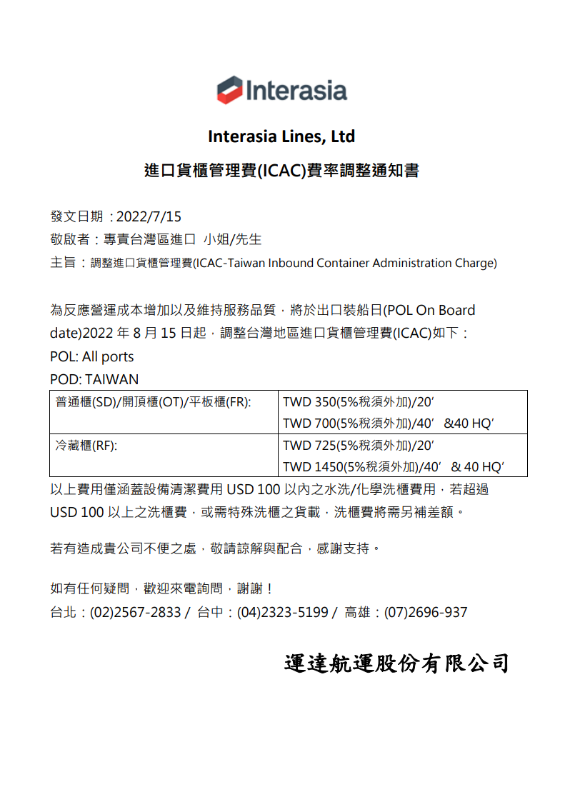 Interasia Lines, Ltd.